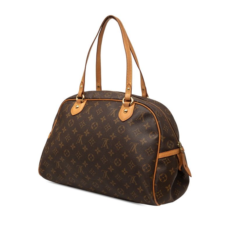 Louis Vuitton Monogram Mont Gray GM Shoulder Bag Tote Brown Leather — view 2