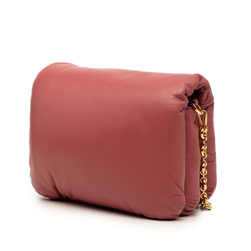 Loewe Anagram Goya Puffer Chain Shoulder Bag Pink Leather — view 2
