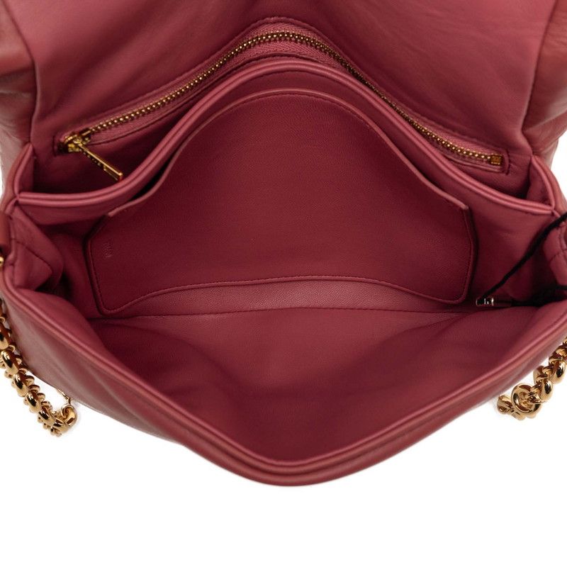 Loewe Anagram Goya Puffer Chain Shoulder Bag Pink Leather — view 4