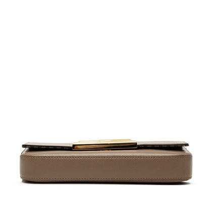 Fendi Crossbody Chain Shoulder Bag Gray Leather — view 3