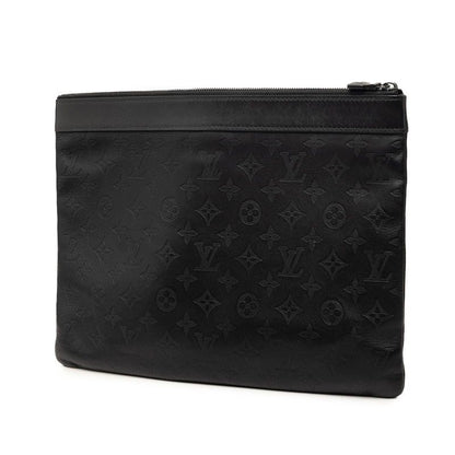 Louis Vuitton Monogram Shadow Pochette Discovery Clutch Noir Black Leather — view 2