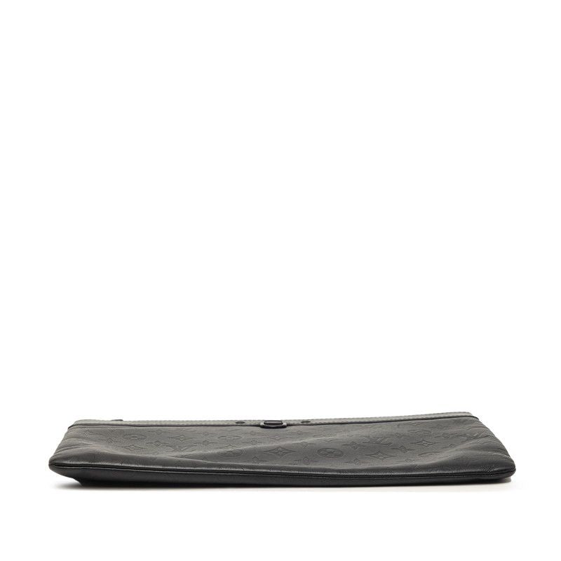 Louis Vuitton Monogram Shadow Pochette Discovery Clutch Noir Black Leather — view 3