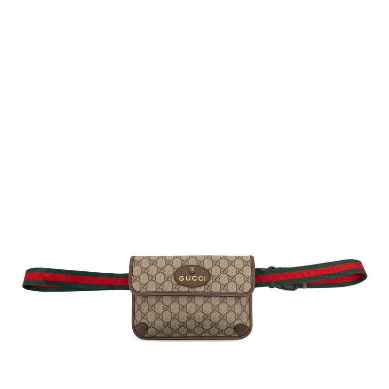 Gucci GG Supreme Sherry Line Neo Vintage Belt Bag Brown Beige Leather