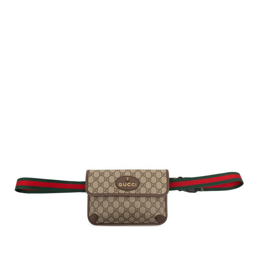 Gucci GG Supreme Sherry Line Neo Vintage Belt Bag Brown Beige Leather