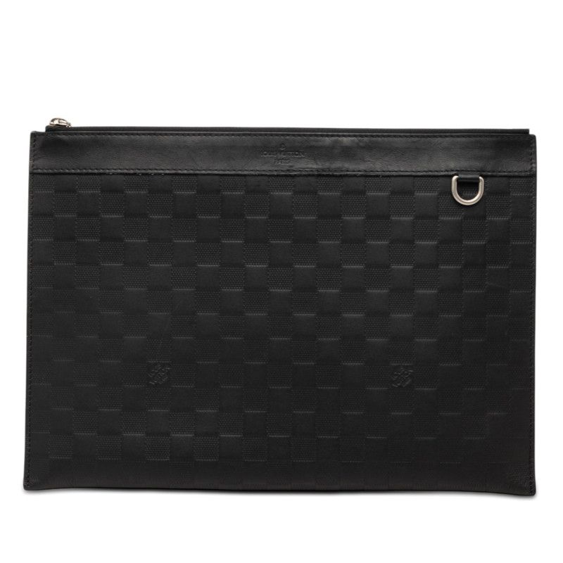 Louis Vuitton Damier Infini Pochette Discovery Clutch Onyx Black Leather