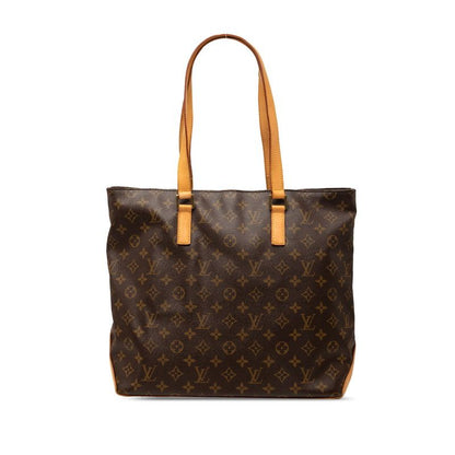 Louis Vuitton Monogram Cabas Mezzo Shoulder Bag Tote Brown Leather