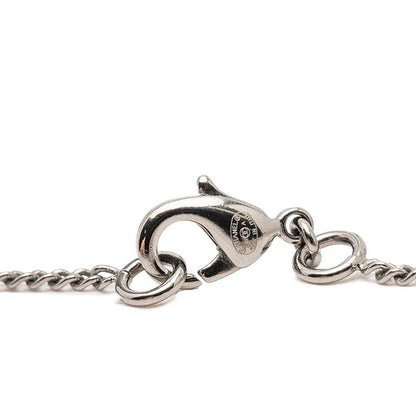 Chanel CC Logo Necklace Silver Metal Faux Pearl — view 5