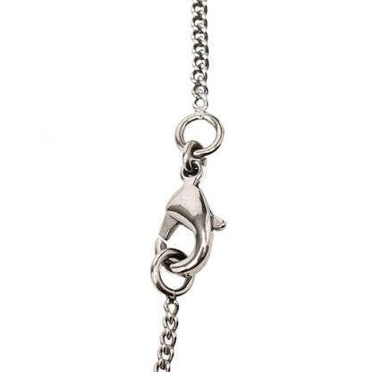 Chanel CC Logo Necklace Silver Metal Faux Pearl — view 4
