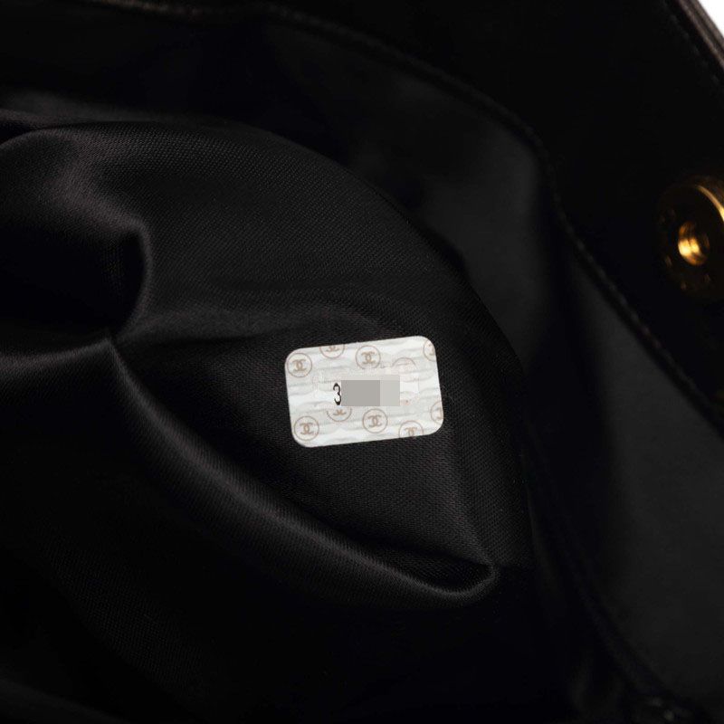 Chanel CC Logo Big Coco Chain Shoulder Bag Black Leather — view 6
