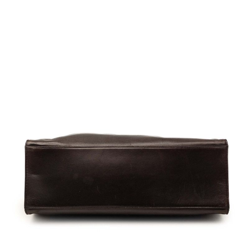 Chanel CC Logo Big Coco Chain Shoulder Bag Black Leather — view 3