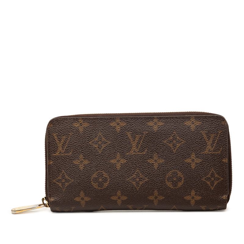 Louis Vuitton Monogram Zippy Wallet Zip Around Brown Leather