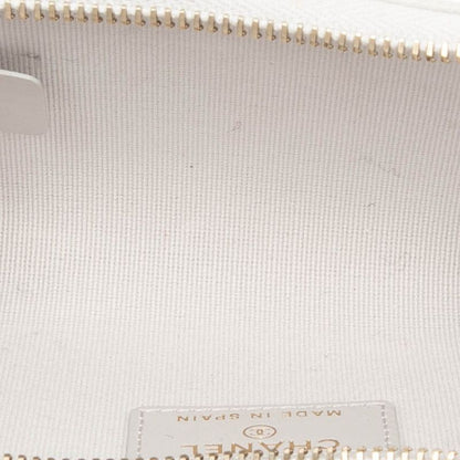 Chanel CC Logo Quilted Card Case Coin Gray Caviar Leather — view 5
