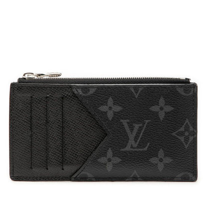 Louis Vuitton Monogram Eclipse Coin Card Holder Case Fragment Black Leather