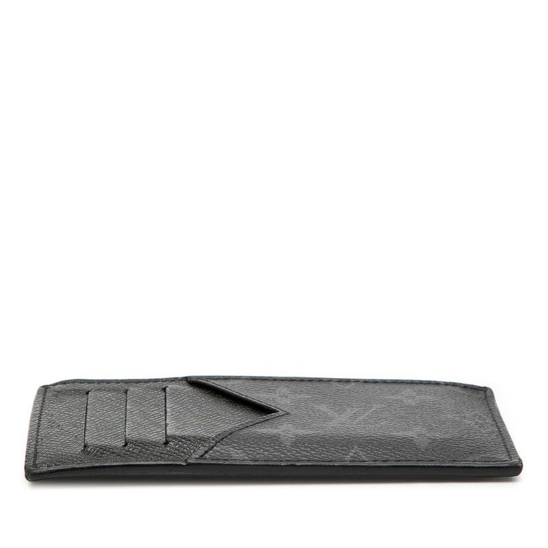 Louis Vuitton Monogram Eclipse Coin Card Holder Case Fragment Black Leather — view 3
