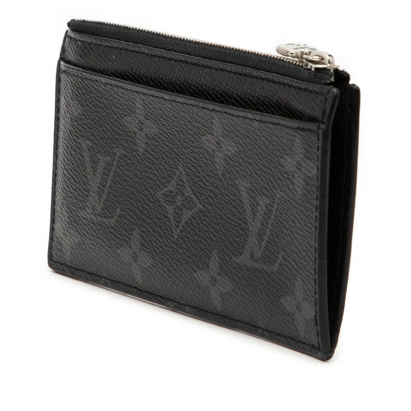 Louis Vuitton Monogram Eclipse Coin Card Holder Case Fragment Black Leather — view 2