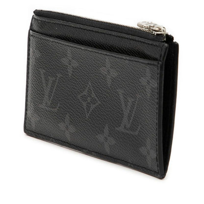 Louis Vuitton Monogram Eclipse Coin Card Holder Case Fragment Black Leather — view 2