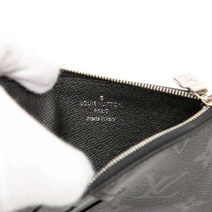 Louis Vuitton Monogram Eclipse Coin Card Holder Case Fragment Black Leather — view 5