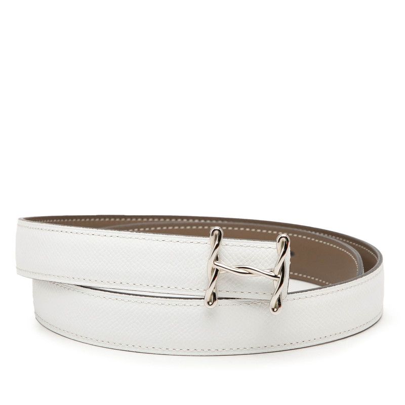 Hermes Torsade Reversible 75 White Veau Epsom 1- Belt