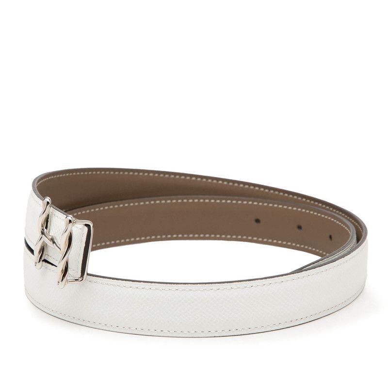 Hermes Torsade Reversible 75 White Veau Epsom 1- Belt — view 2