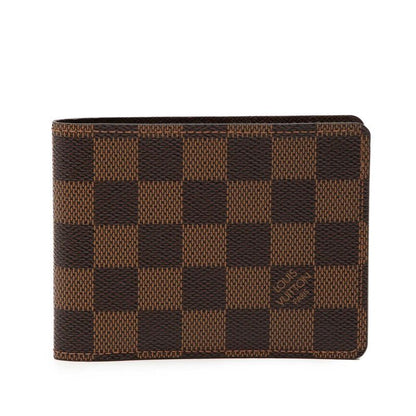 Louis Vuitton Damier Portefeuille Multiple Bi Foldwallet Brown Leather