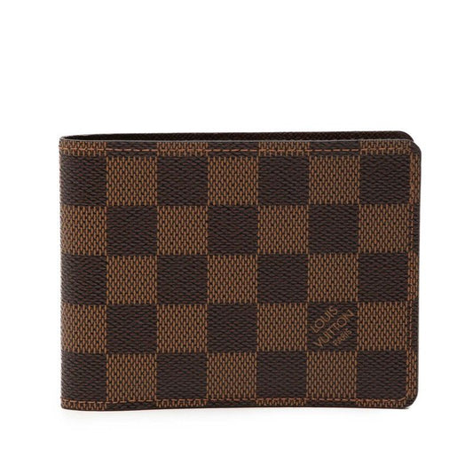 Louis Vuitton Damier Portefeuille Multiple Bi Foldwallet Brown Leather