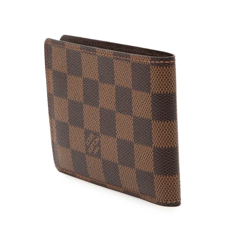 Louis Vuitton Damier Portefeuille Multiple Bi Foldwallet Brown Leather — view 2