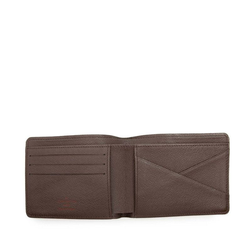 Louis Vuitton Damier Portefeuille Multiple Bi Foldwallet Brown Leather — view 4
