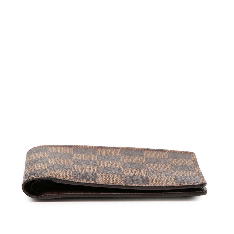 Louis Vuitton Damier Portefeuille Multiple Bi Foldwallet Brown Leather — view 3