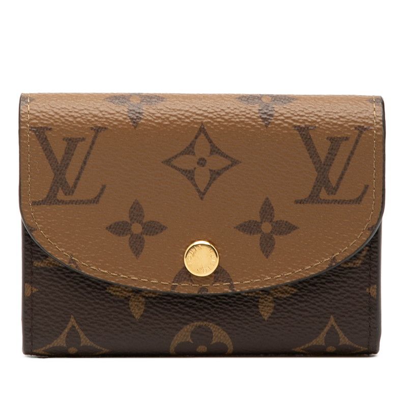 Louis Vuitton Monogram Reverse Porte-Monnaie Rosalie Coin Case Card Brown