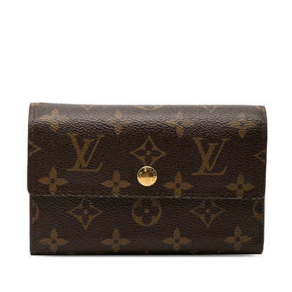 Louis Vuitton Monogram Portefeuille Alexandra Trifold Wallet Brown Leather