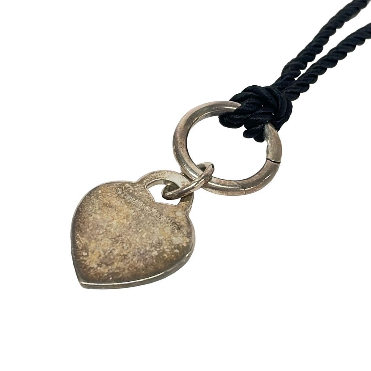 Tiffany & Co Necklace Return Heart Cotton Silver Black — view 3