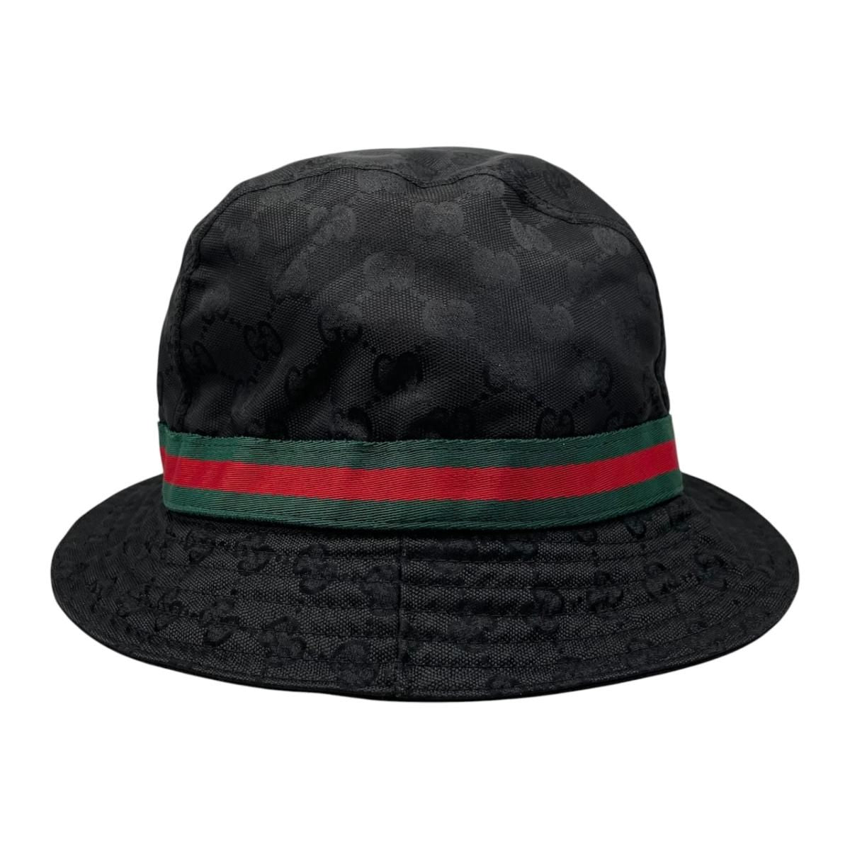 Gucci Hat GG Canvas Bucket Hat XL Sherry Line Black — view 4