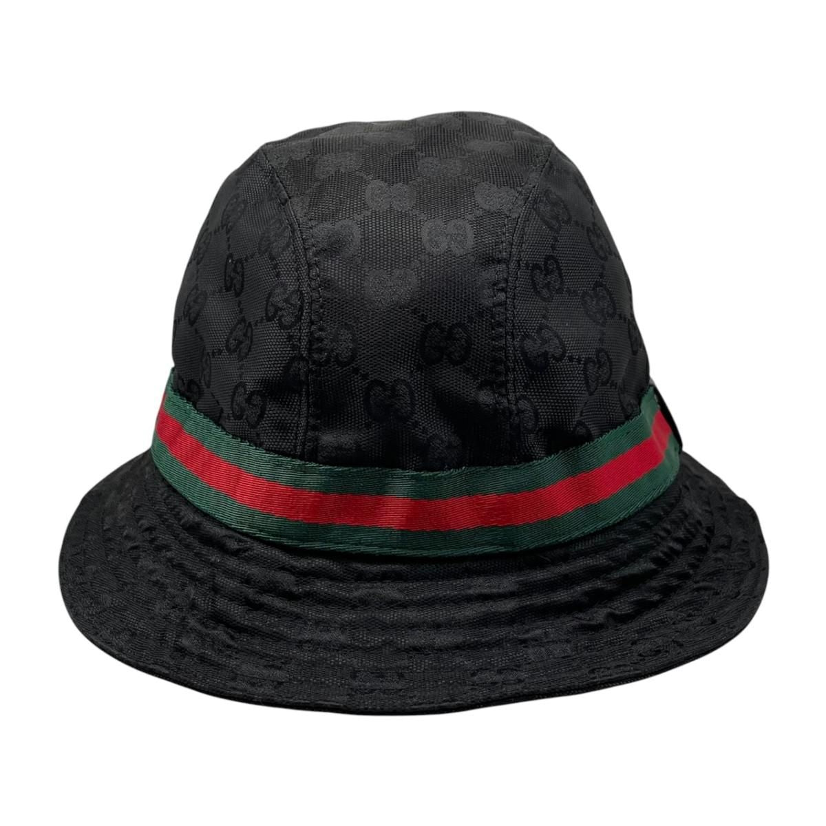 Gucci Hat GG Canvas Bucket Hat XL Sherry Line Black