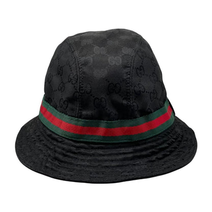 Gucci Hat GG Canvas Bucket Hat XL Sherry Line Black