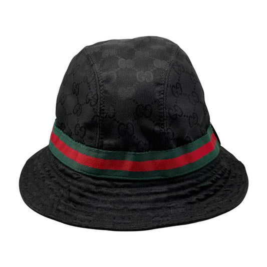 Gucci Hat GG Canvas Bucket Hat XL Sherry Line Black