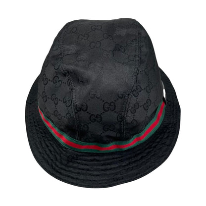 Gucci Hat GG Canvas Bucket Hat XL Sherry Line Black — view 5
