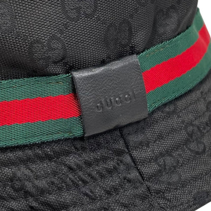 Gucci Hat GG Canvas Bucket Hat XL Sherry Line Black — view 6