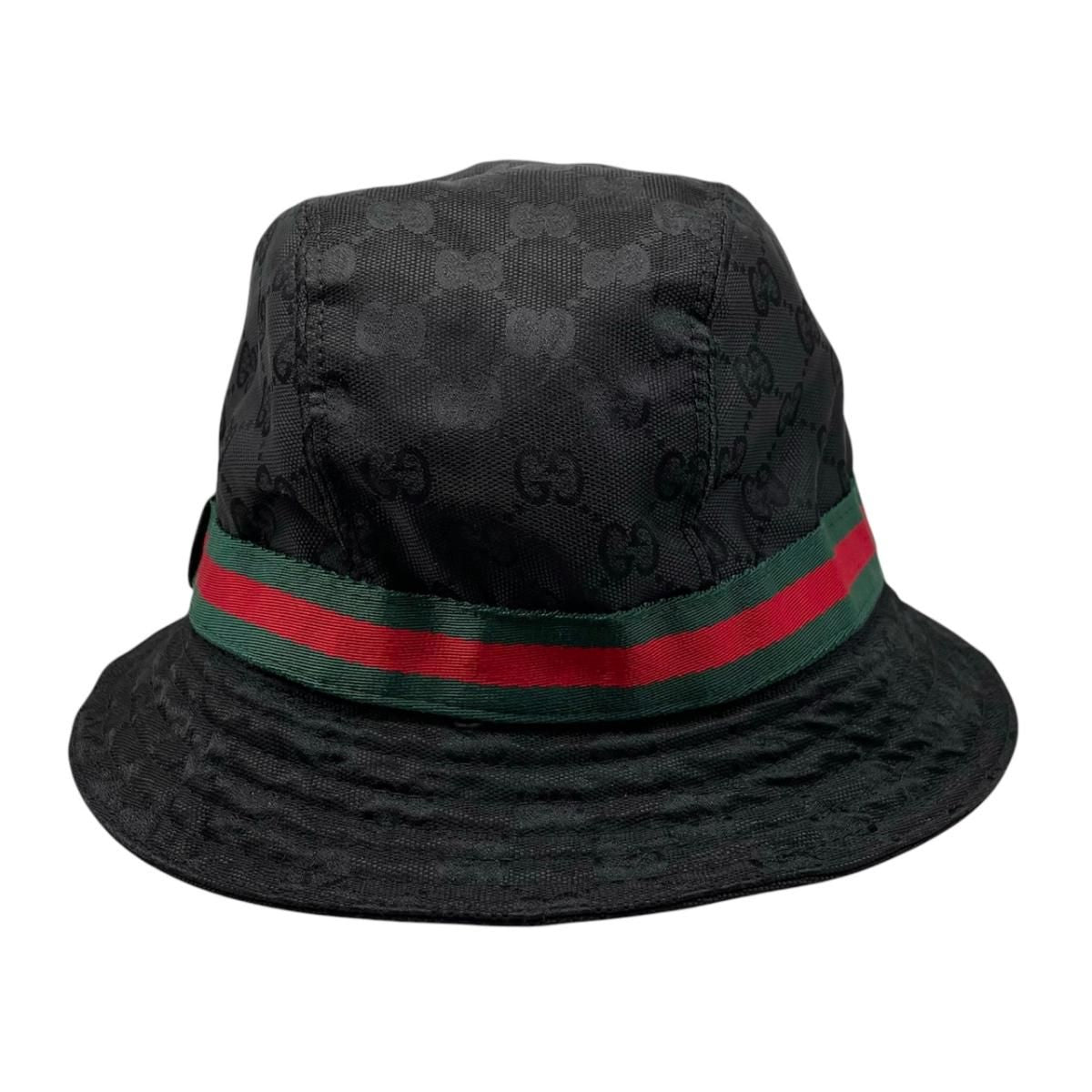 Gucci Hat GG Canvas Bucket Hat XL Sherry Line Black — view 2