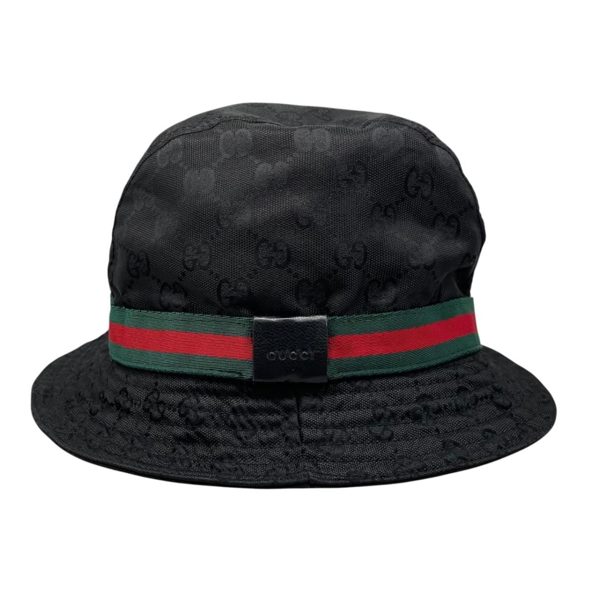 Gucci Hat GG Canvas Bucket Hat XL Sherry Line Black — view 3