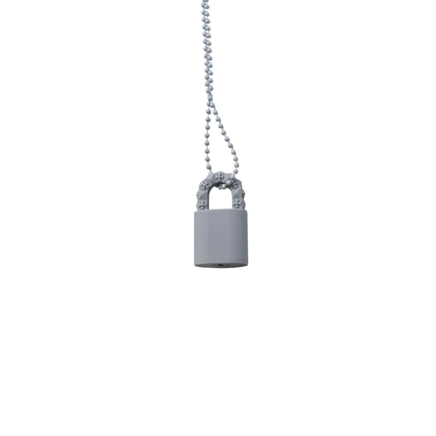 Chrome Hearts Padlock Flerknee Silicone Rubber Necklace Gray Ball Chain — view 7