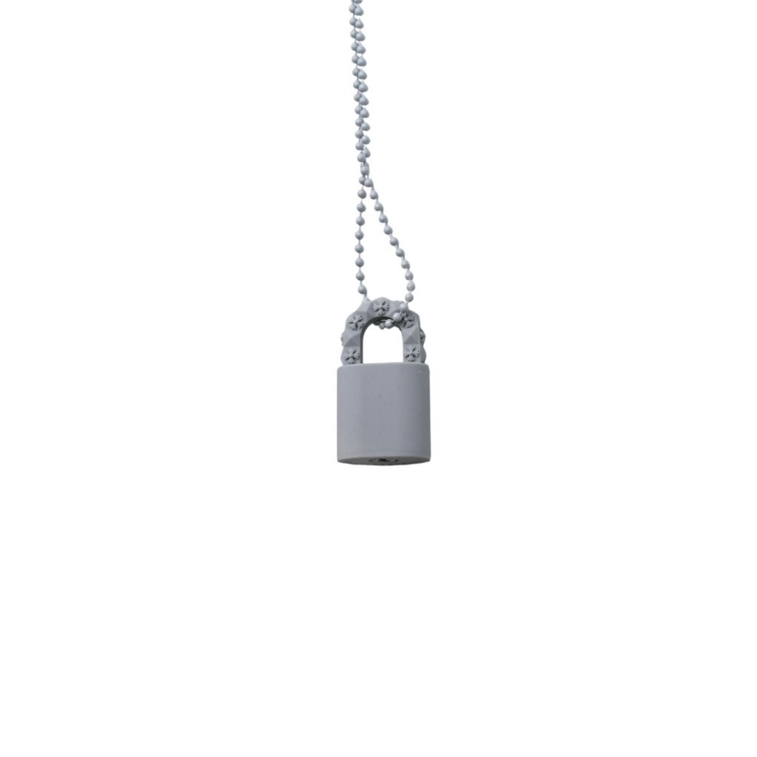 Chrome Hearts Padlock Flerknee Silicone Rubber Necklace Gray Ball Chain — view 7