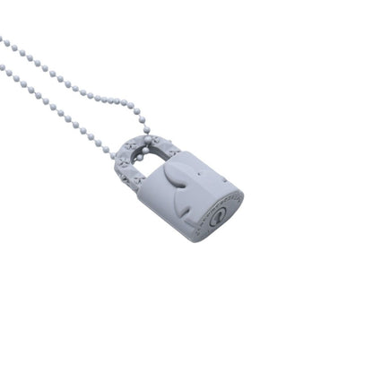 Chrome Hearts Padlock Flerknee Silicone Rubber Necklace Gray Ball Chain — view 3