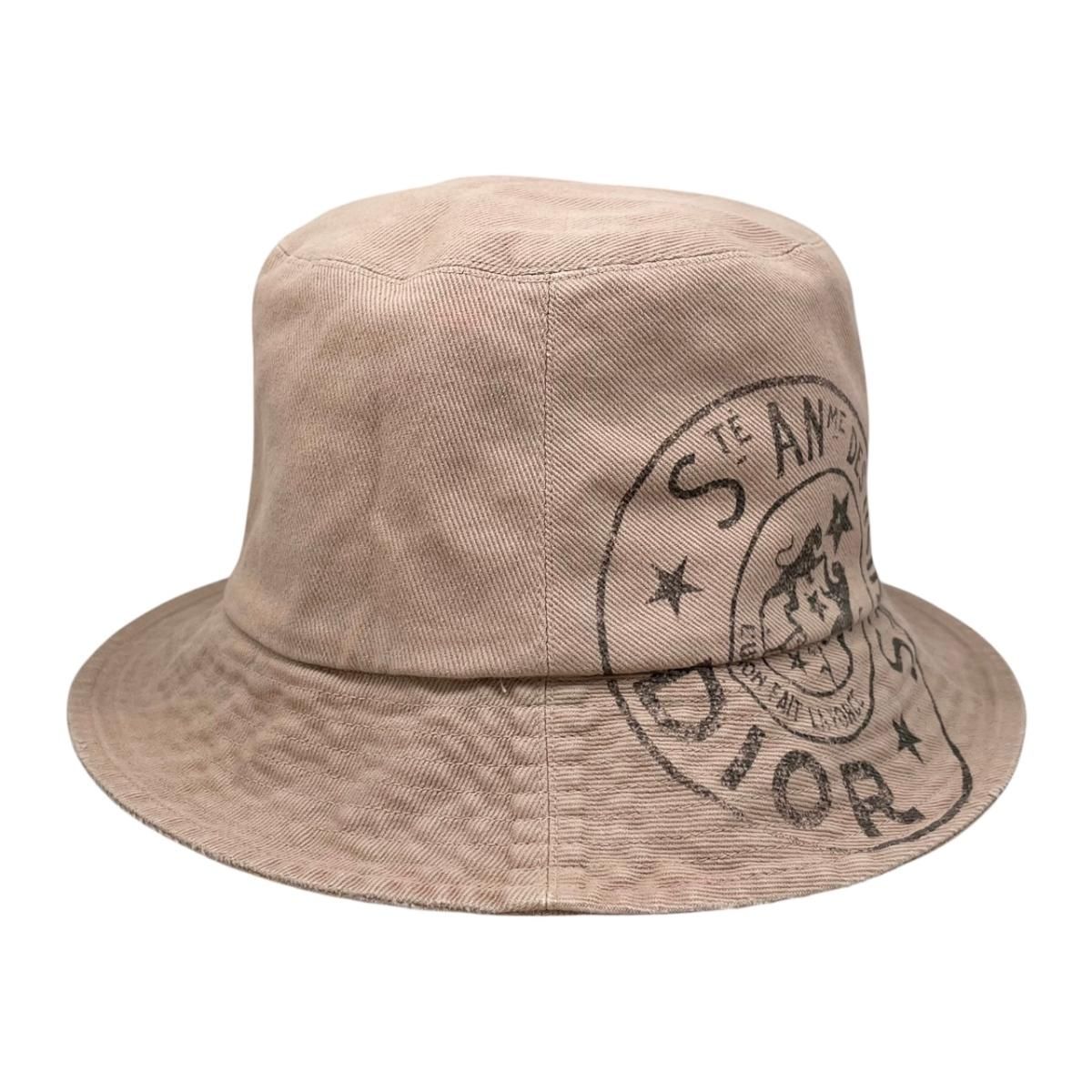 Dior Hat Union Bob Hat Bucket Hat 58 Cotton Logo Beige — view 4