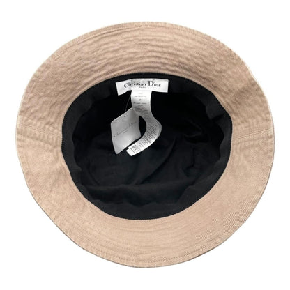 Dior Hat Union Bob Hat Bucket Hat 58 Cotton Logo Beige — view 7