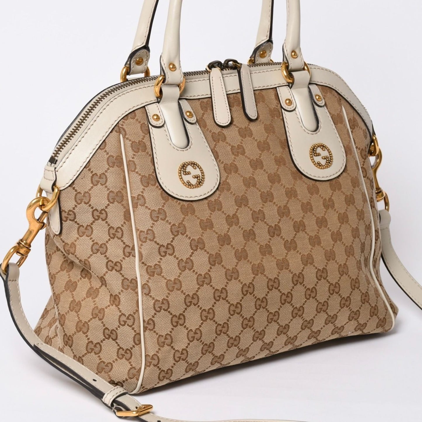 Gucci Hand Shoulder Bag GG Canvas Brown — view 3