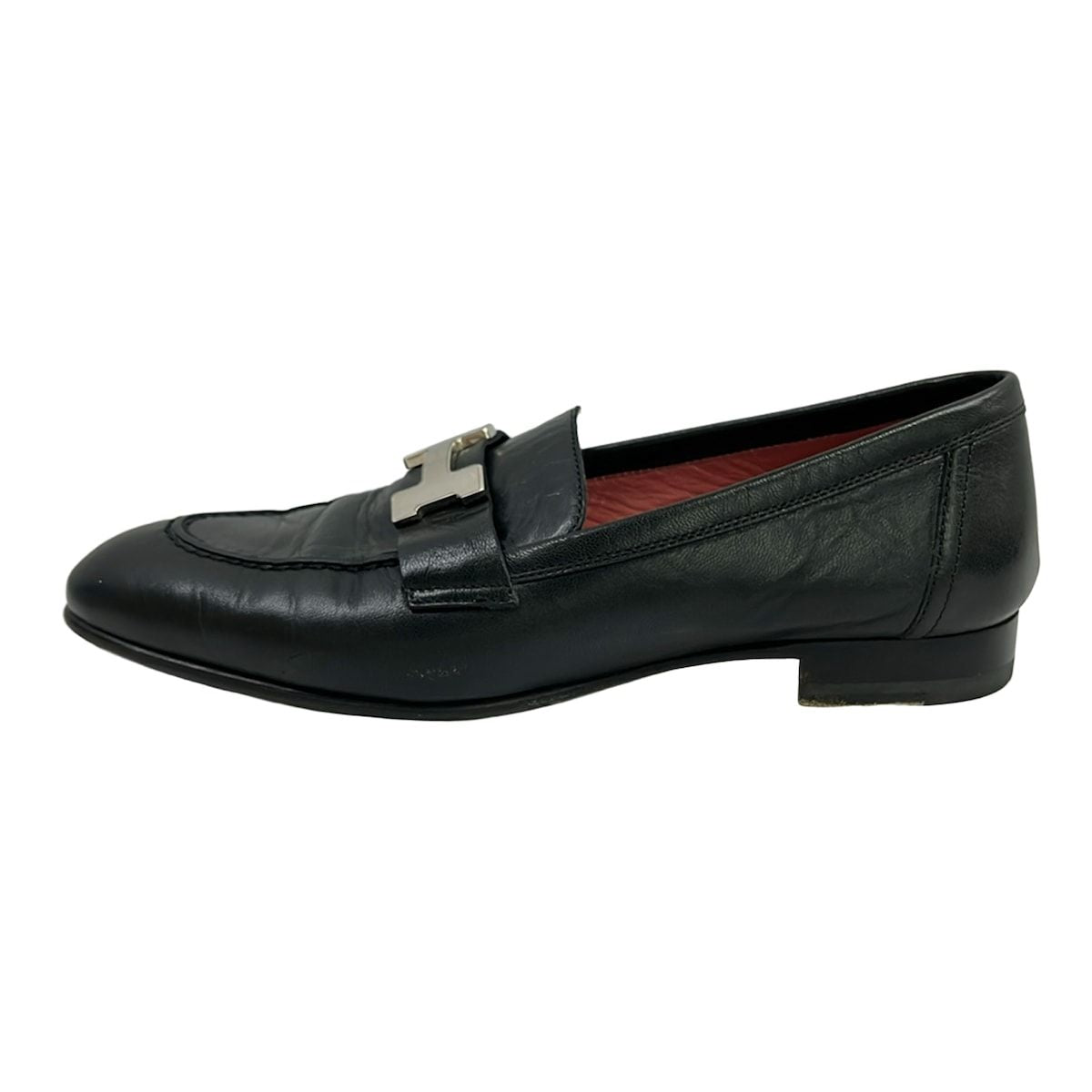 Hermes Loafers 35 Black Leather