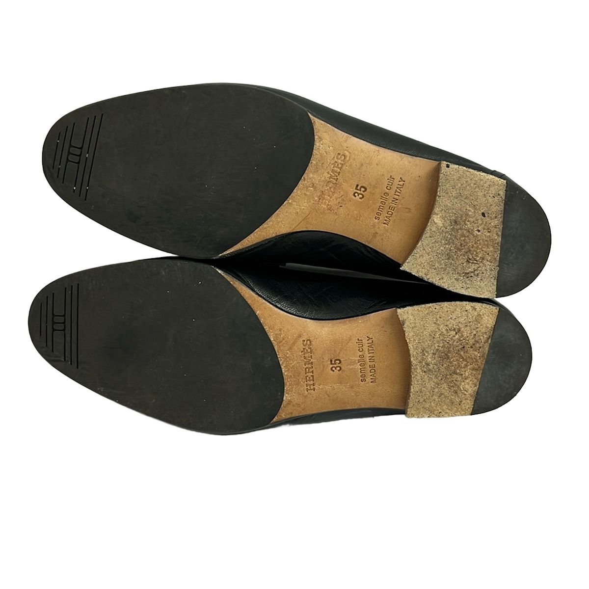 Hermes Loafers 35 Black Leather — view 4