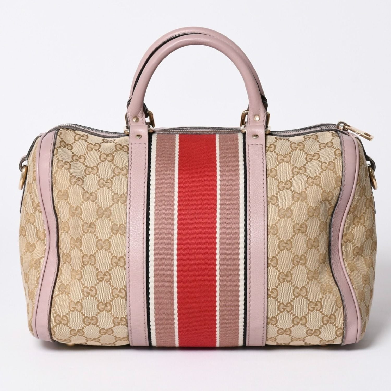 Gucci Shoulder Bag GG Canvas Leather Beige Gray Purple — view 2