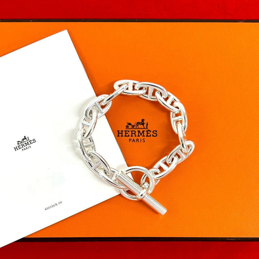 Hermes Chaine D'ancre GM Bracelet 13 Pieces 925 Sterling Silver Chain