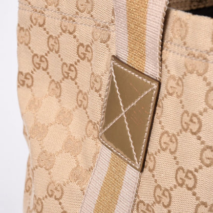 Gucci Tote Bag GG Canvas Beige Brown Gold — view 5